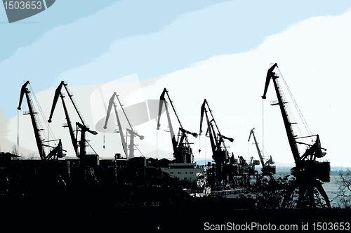 Image of Commercial port cranes