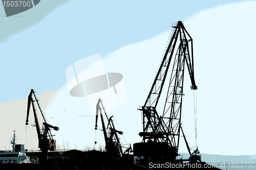 Image of Commercial port cranes