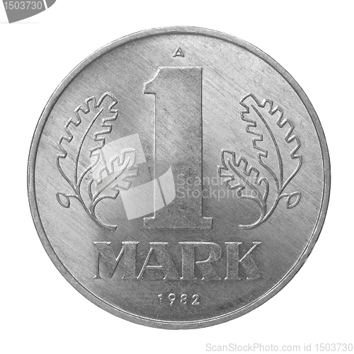 Image of Vintage 1992 DDR coin isolated