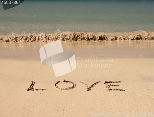 Image of love on the beach