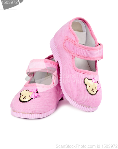 Image of a pair of baby pink shoes