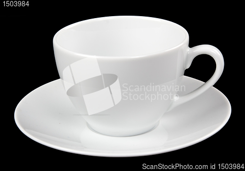 Image of white cup and saucer