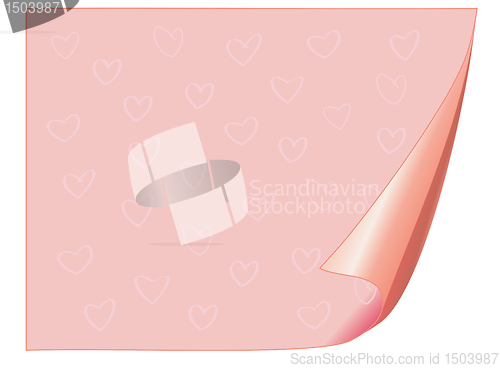 Image of bent page with hearts