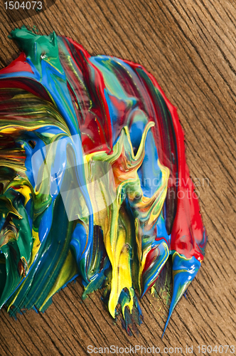 Image of mixing paints. background 