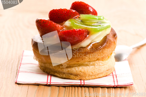 Image of French cake with fresh fruits