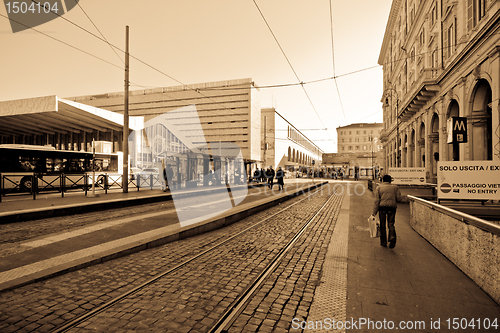 Image of A man walking on the street