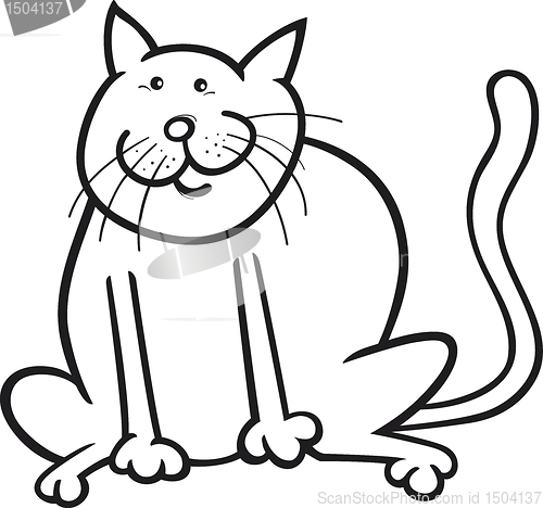 Image of Funny cat coloring page