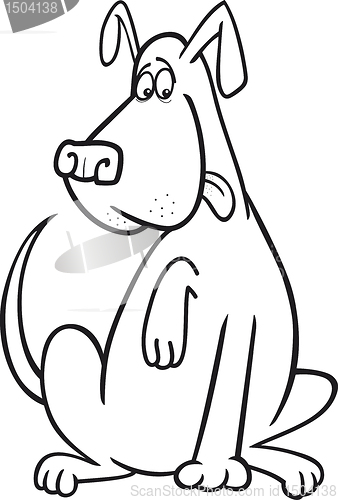 Image of funny sitting dog coloring page