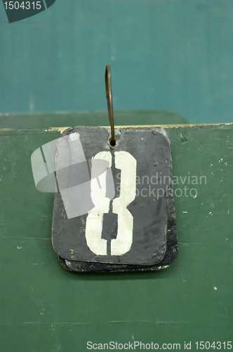 Image of number tag, eight