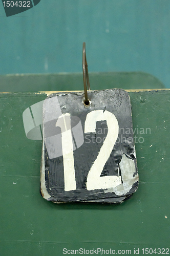 Image of number tag, twelve