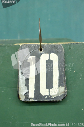 Image of number tag, ten