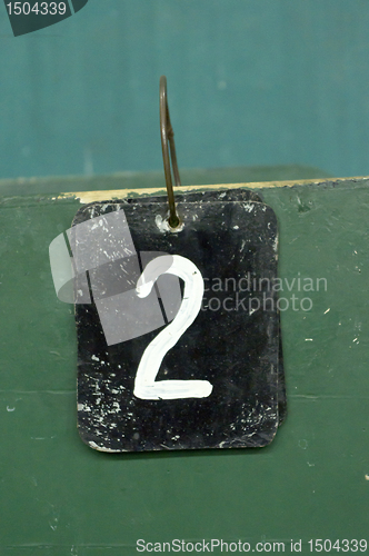 Image of number tag, two