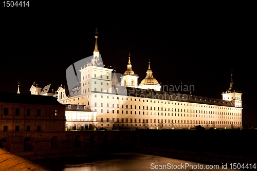 Image of San Lorenzo de El Escorial Monastery, Spain at Night