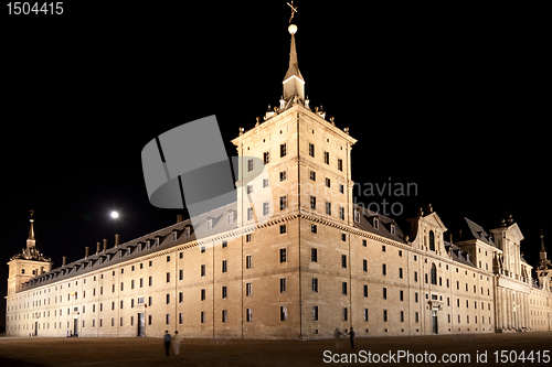 Image of San Lorenzo de El Escorial Monastery, Spain at Night