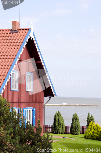 Image of Rural living house near sea. Architectural details