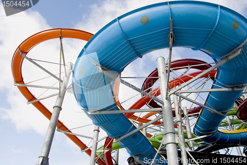 Image of Colorful water park tubes