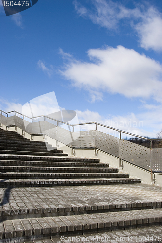 Image of Stairs with metal handrails