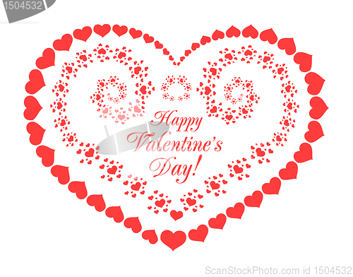Image of Valentine's day vector background with hearts