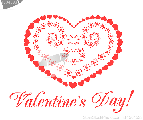 Image of Valentine's day vector background with hearts