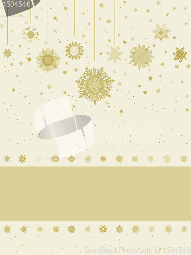 Image of Christmas greeting card with snowflakes. EPS 8