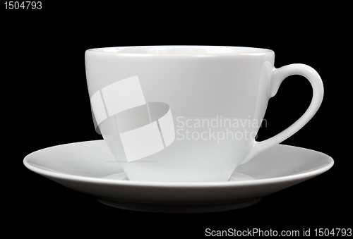 Image of white cup and saucer