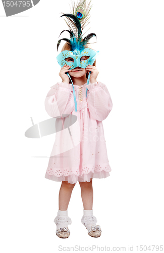 Image of little girl in a fancy mask
