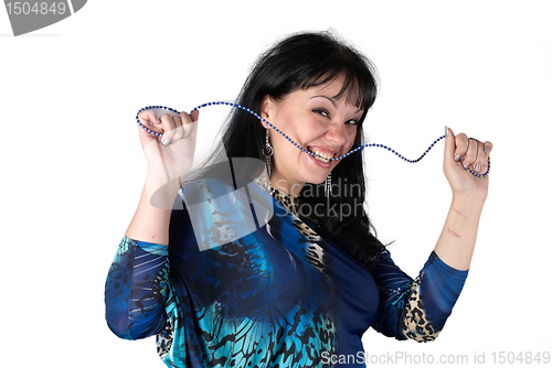 Image of Pretty woman with beads