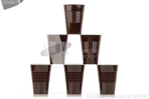 Image of Cups arranged on white. 