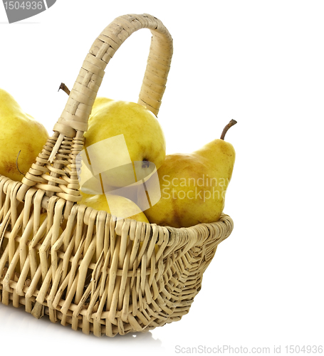 Image of Yellow Pears In A Basket