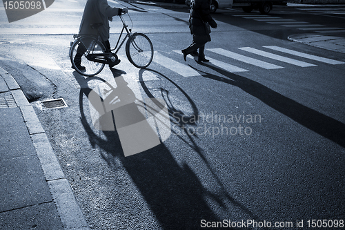 Image of Senior female with bicycle