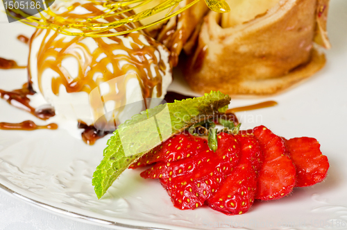Image of tasty pancake dessert