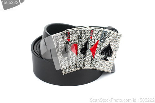 Image of Men's leather cards belt