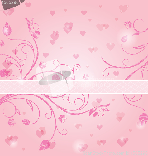 Image of floral card with heart for Valentine's day