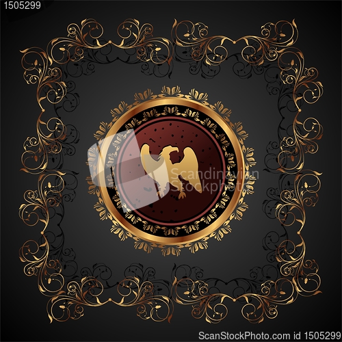 Image of gold vintage with heraldic eagle