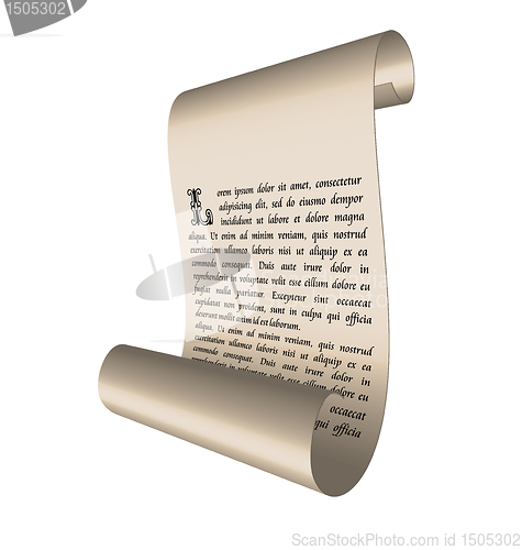 Image of Illustration of an ancient scroll with text