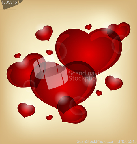 Image of set of valentine hearts