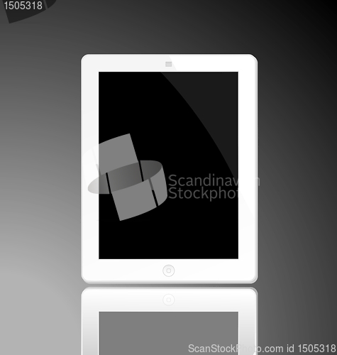 Image of Illustration of the turned off white computer tablet - horizonta