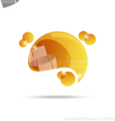 Image of abstract yellow speech bubble isolated