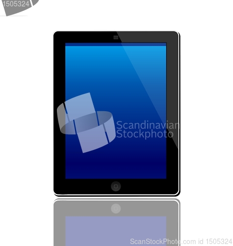 Image of Illustration of the turned on computer tablet with reflection - 