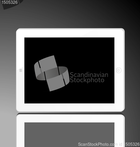 Image of Illustration of the turned off white computer tablet