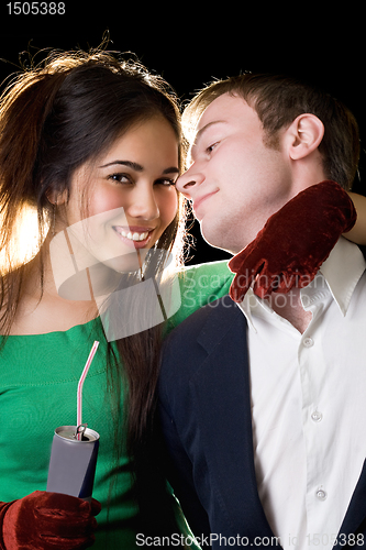 Image of Portrait of young happy pair