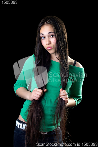 Image of Playful  young woman