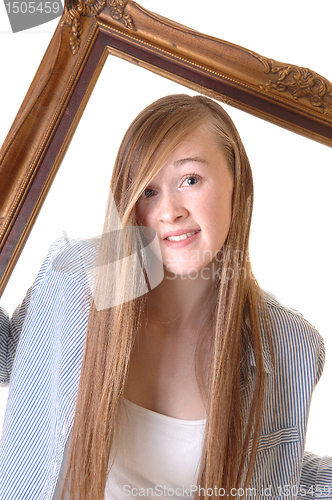 Image of Girl in picture frame.