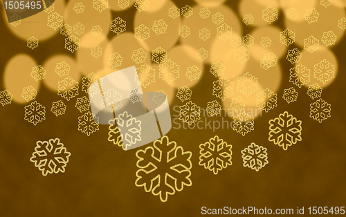 Image of Snowflake shapes against tree lights