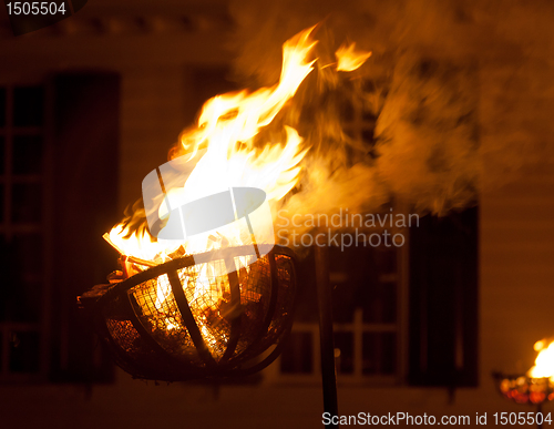 Image of Old firewood lamp in street