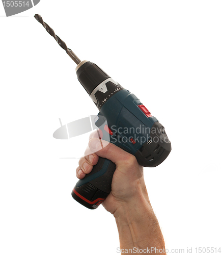 Image of Senior mans arm holding a power drill