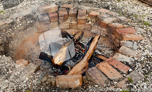 Image of Old brick firepit