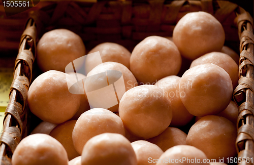 Image of Round soap balls in basket