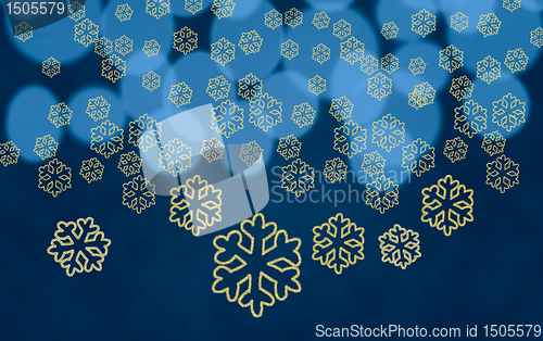 Image of Snowflake shapes against tree lights