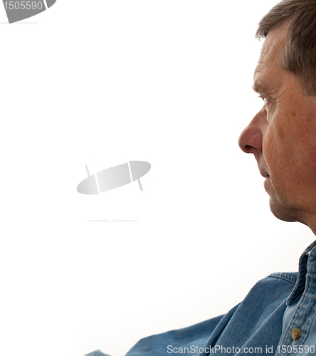 Image of Senior male profile isolated